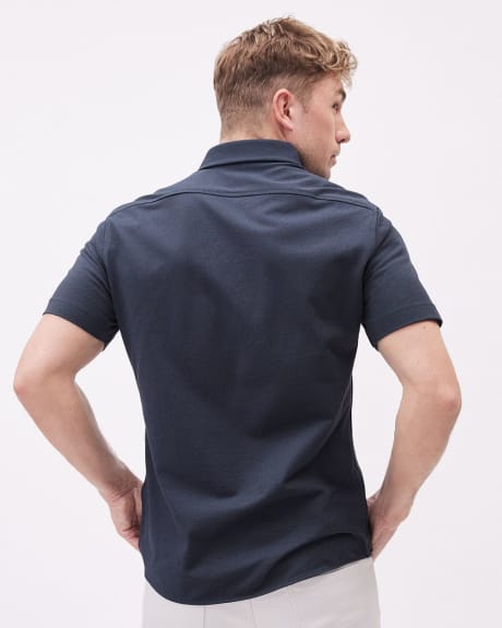 Short-Sleeve Piqué Cotton Shirt