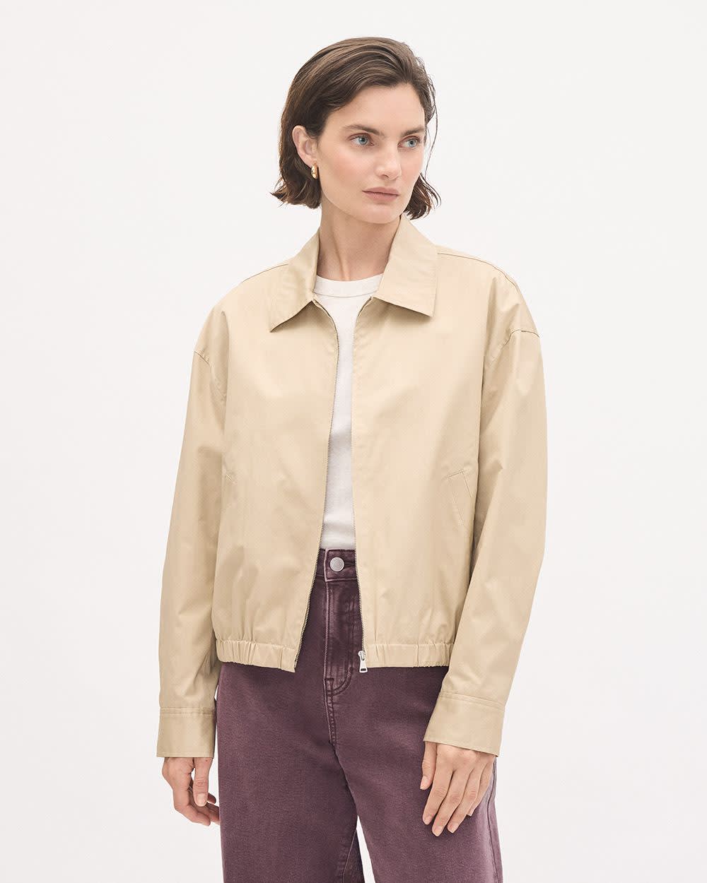 Cropped Twill Bomber Jacket | RW&CO.