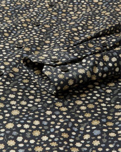 Chemise Habill&eacute;e &agrave; Coupe &Eacute;troite avec Motif Floral