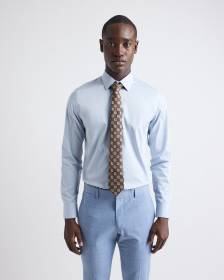 Cravate en Mélange de Lin à Motif Géométrique