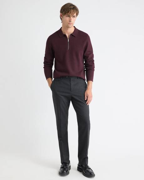 Long-Sleeve Half-Zip Polo Sweater