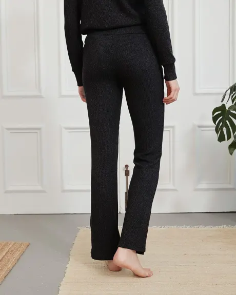 Wide Leg Ribbed Pant with Slits