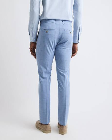Pantalon de Complet Bleu Ciel à Carreaux à Coupe Étroite