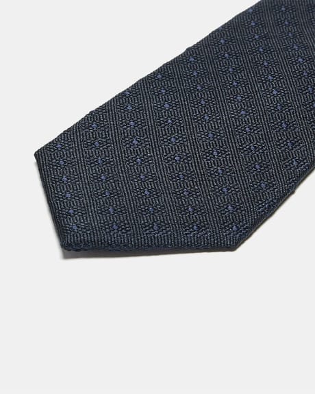 Cravate Régulière Marine avec Motif Tonal