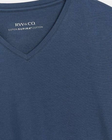 Coloured Supima Cotton (R) V-Neck T-Shirt