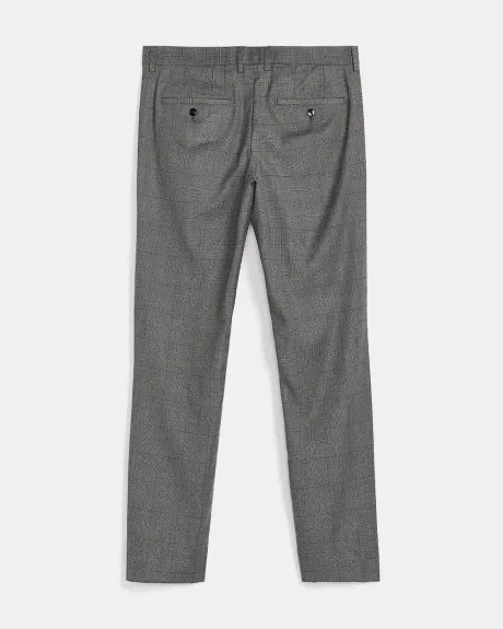 Tailored Fit Taupe Grey Checkered City Pant - 32"