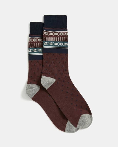 Geometric Patterned Holiday Socks