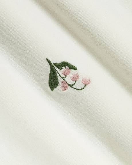 T-Shirt Ample &agrave; Manches Courtes et Col Rond