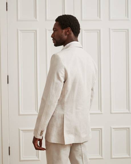 Tailored Fit Light Beige Linen-Blend Suit Blazer