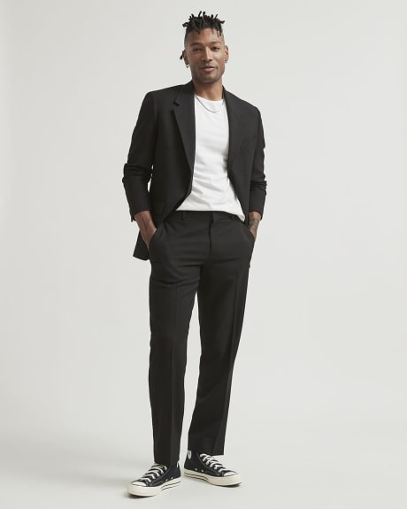 Relaxed Fit Black Twill Suit Pant