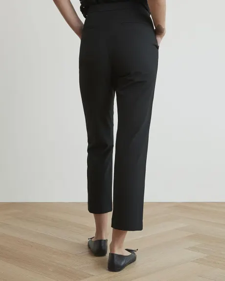 Mid-Rise Straight-Ankle-Leg Twill Pant