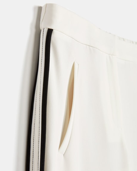 Pantalon Blanc Évasé à Taille Mi-Haute - 32"