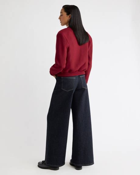 Veste Aviateur en Mélange de Laine