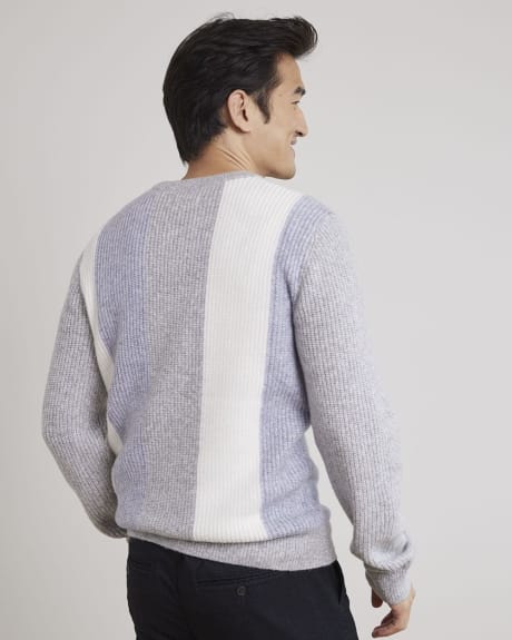 Striped Long-Sleeve Crew-Neck Sweater