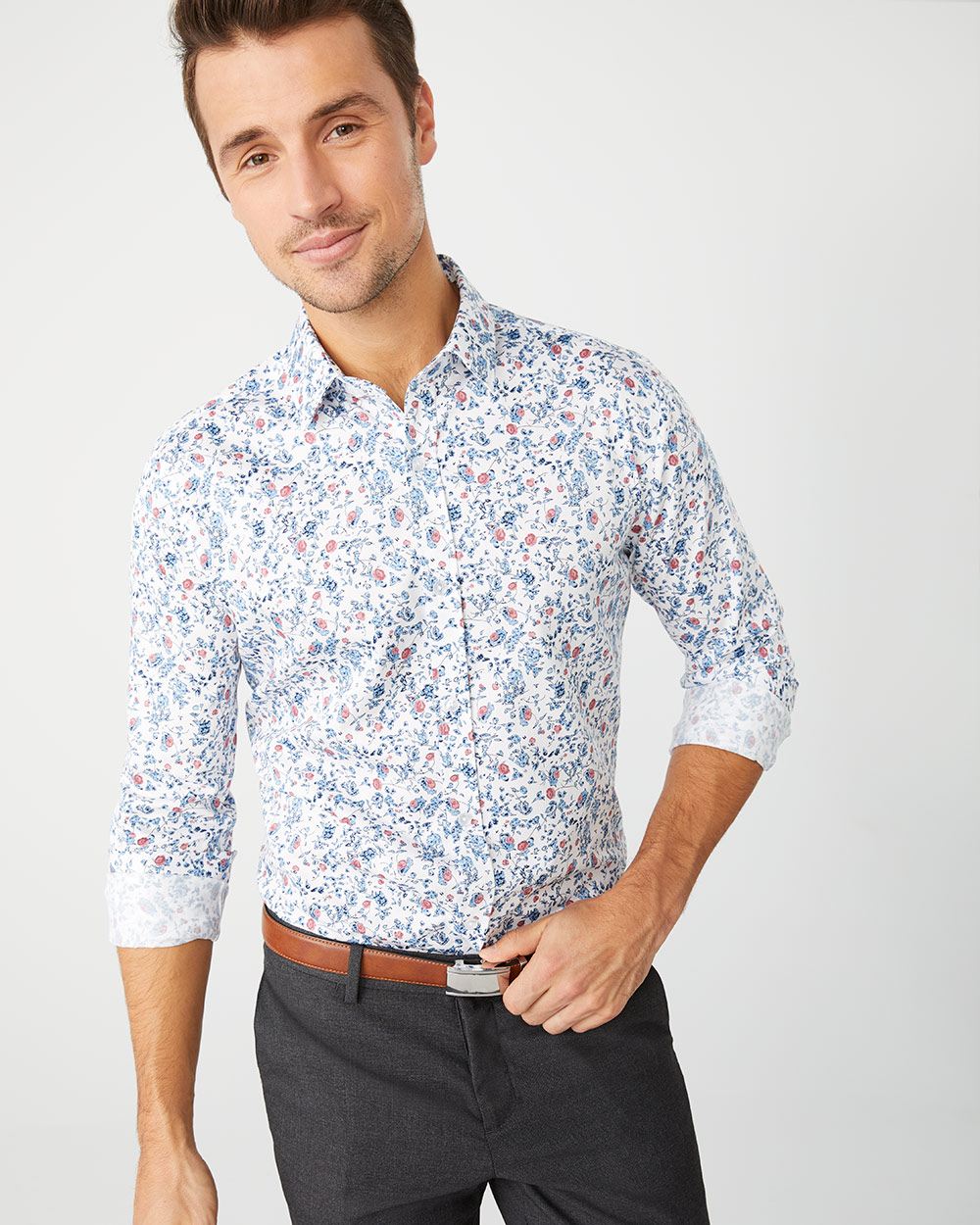 Tailored Fit pastel floral Dress Shirt RW&CO.