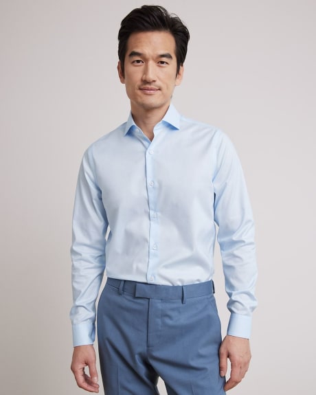 Slim-Fit Solid Sateen Dress Shirt