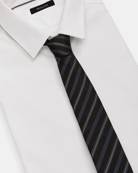 Cravate Régulière Noire à Rayures