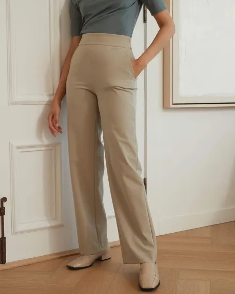 Pantalon Taille Haute à Jambe Large