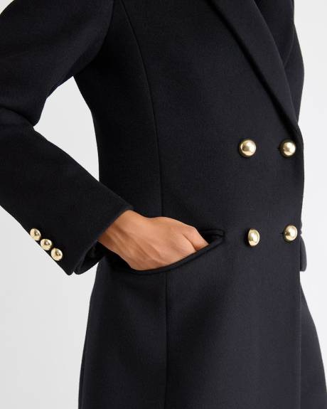 Wool-Blend Long Double-Breasted Coat