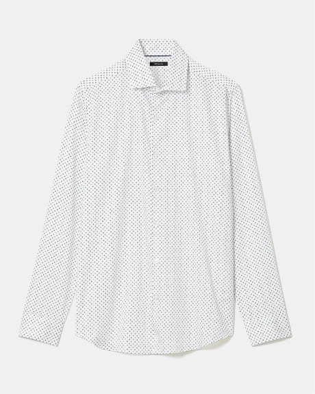Dotted Two-Tone Slim-Fit Dress Shirt