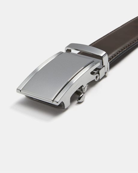 Leather Belt with Automatic Buckle