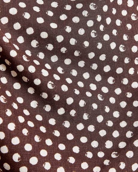 Linen-Blend Straight-Neck Tube Top