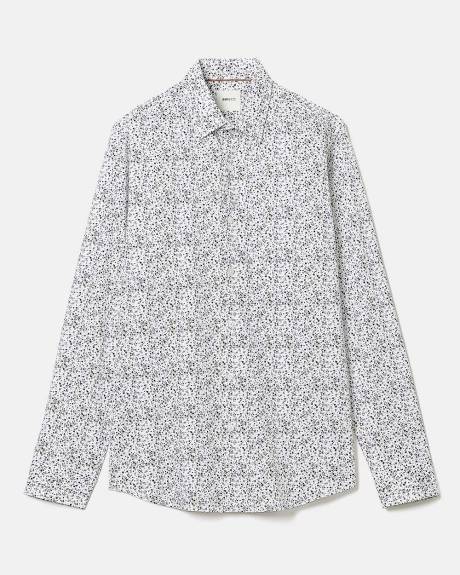 Chemise Habill&eacute;e &agrave; Coupe &Eacute;troite avec Motif Floral