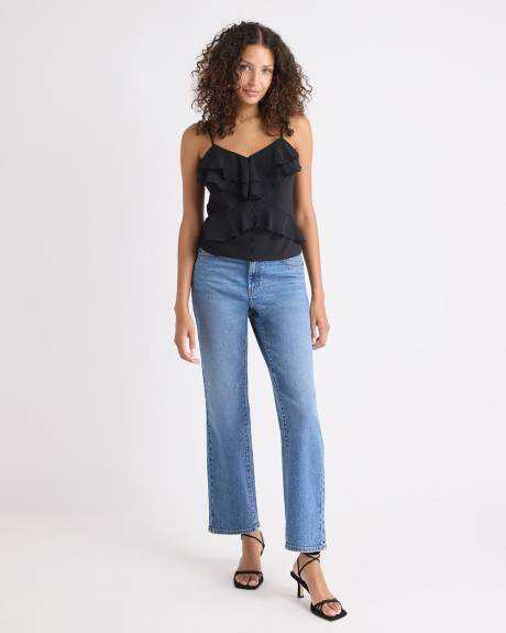 Haut à Volants Sans Manches à Col V