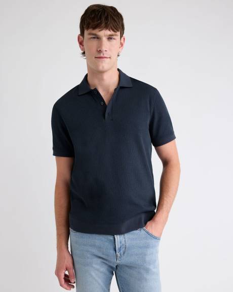Short-Sleeve Ribbed Polo