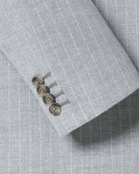 Tailored-Fit Double-Breasted Striped Suit Blazer
