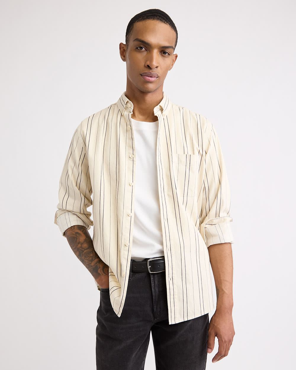 Chemise Ray&eacute;e &agrave; Manches Longues