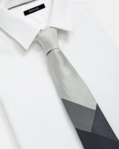 Regular Grey Tie With Bold Stripes