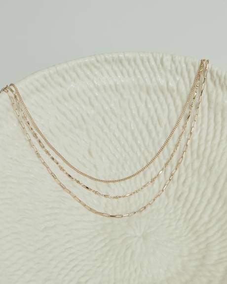 Three-Row Chain Necklace