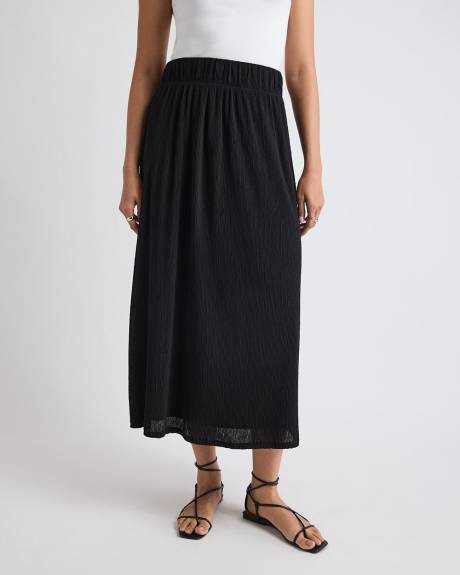 High-Rise Flare Midi Skirt