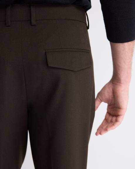 Tapered-Leg Pleated Dress Pant