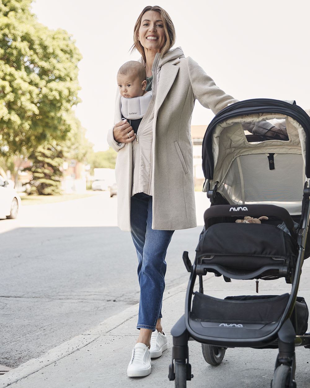 Classic Wool Jacket with Quilted Back - Thyme Maternity