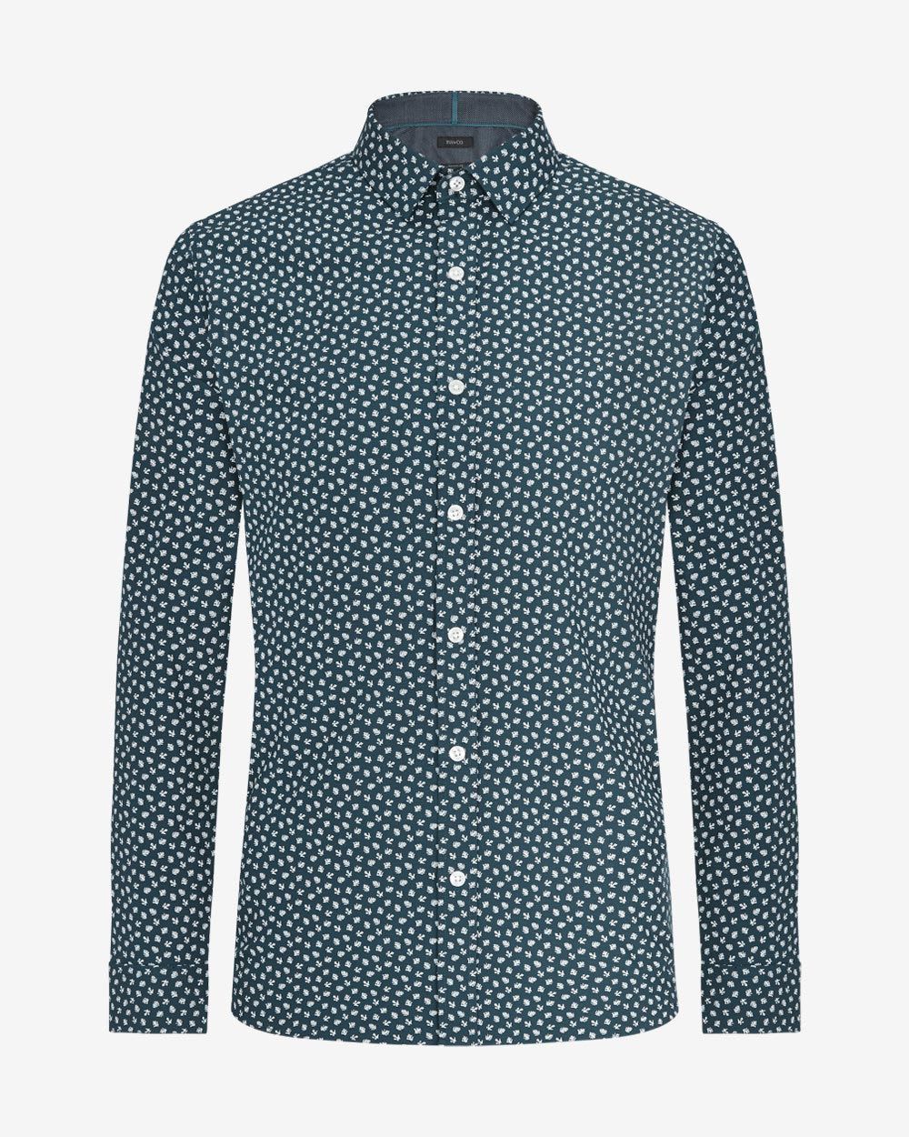 Tailored fit shirt with leaf print | RW&CO.