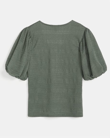 Textured Puffy Sleeve Top