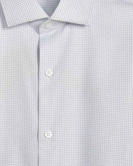 Chemise Habillée Bleue Pâle à Coupe Ajustée avec Mini Motif Géométrique