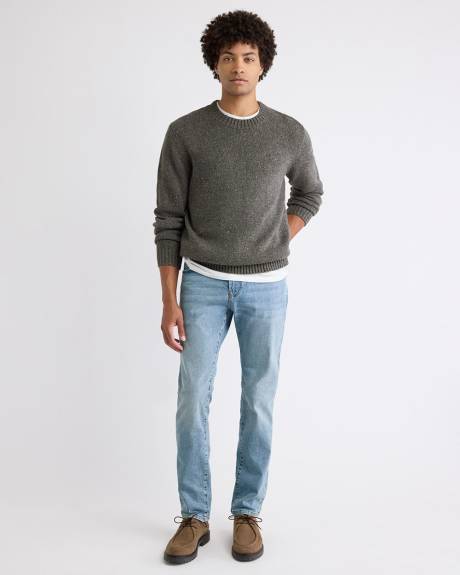 Long-Sleeve Crew-Neck Sweater with Neps