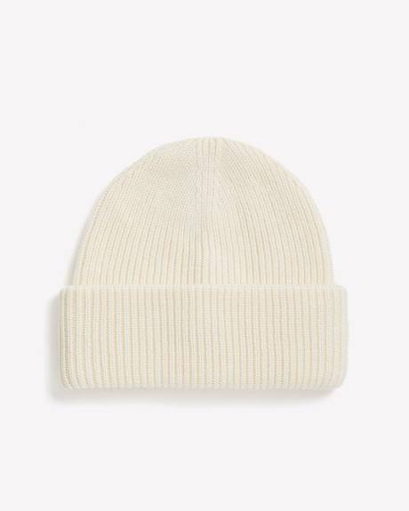 Wool-Blend Ribbed Beanie