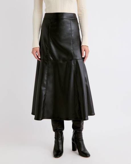 Ultra-High-Rise Faux-Leather Midi Skirt