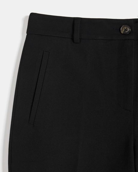 Pantalon Signature Noir Taille Haute à Jambe Large