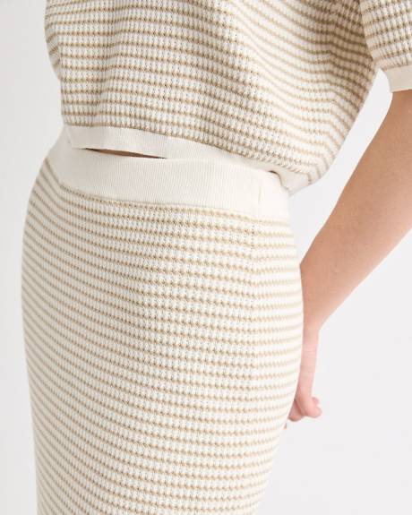 Pencil Midi Skirt with Fancy Stitches