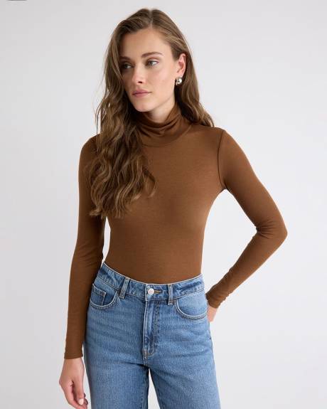 Wool-Blend High-Neck Long-Sleeve Top