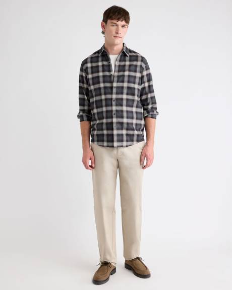 Chemise Carreautée à Coupe Régulière en Flanelle