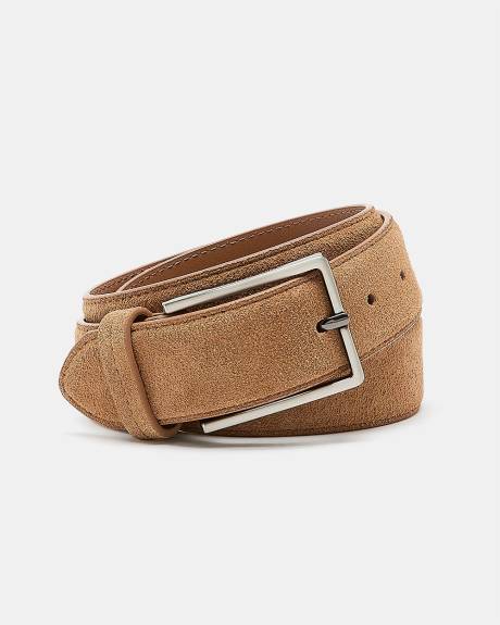 Suede Belt with Square Buckle
