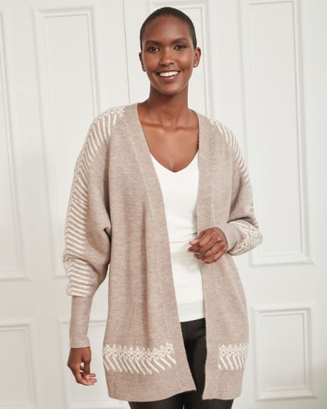 Open Cardigan with Long Dolman Sleeves