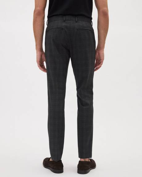 Slim-Fit Dark Grey Checkered Suit Pant