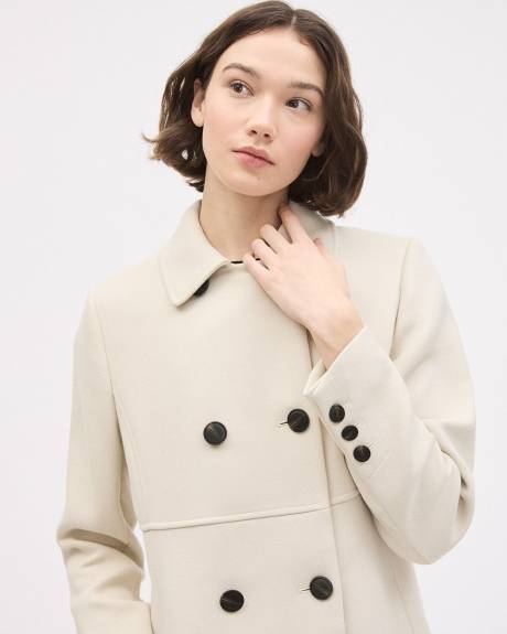 Double-Breasted Caban Twill Coat